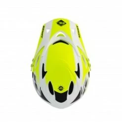 Marque Casque Intégral Kenny® Down Hill - Blanc/Jaune Fluo -Équipements BMX Enfant Soldes casque downhill white neon yellow 2