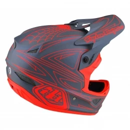 Marque Casque Intégral Troy Lee Design® D3 Fiberlite Spidertripe - Gris/Rouge 2 Marque Casque Intégral Troy Lee Design® D3 Fiberlite Spidertripe - Gris/Rouge – Image 2