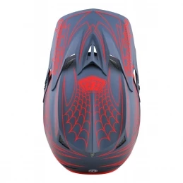 Marque Casque Intégral Troy Lee Design® D3 Fiberlite Spidertripe - Gris/Rouge 4 Marque Casque Intégral Troy Lee Design® D3 Fiberlite Spidertripe - Gris/Rouge – Image 4