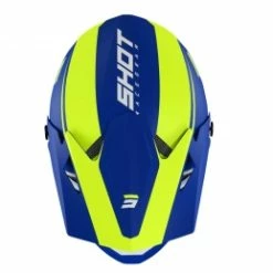 Marque Casque Intégrale Shot® Rogue United - Bleu/Jaune Fluo -Équipements BMX Enfant Soldes casque shot rogue united blue neon yellow glossy 5