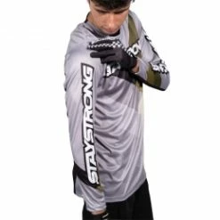 Marque Maillot Staystrong® Chevron - Gris 5 Marque Maillot Staystrong® Chevron - Gris -Équipements BMX Enfant Soldes maillot staystrong r chevron gris 2